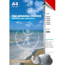 Обложки для переплета ПВХ прозрачные А4 180 мкм красные