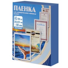 Пленка для ламинирования 303x426 мм 100 мкм А3 матовая